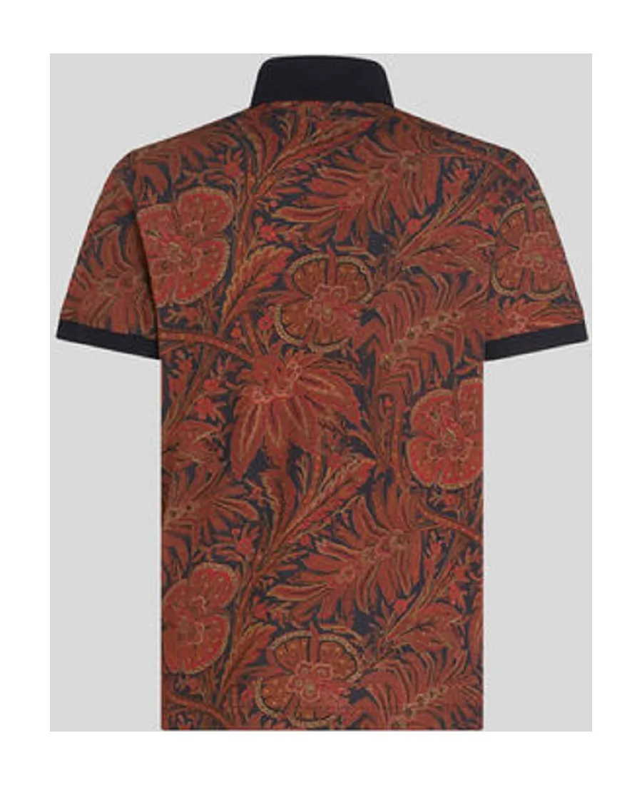 Etro Allover Floral-Printed Short-Sleeved Polo Shirt