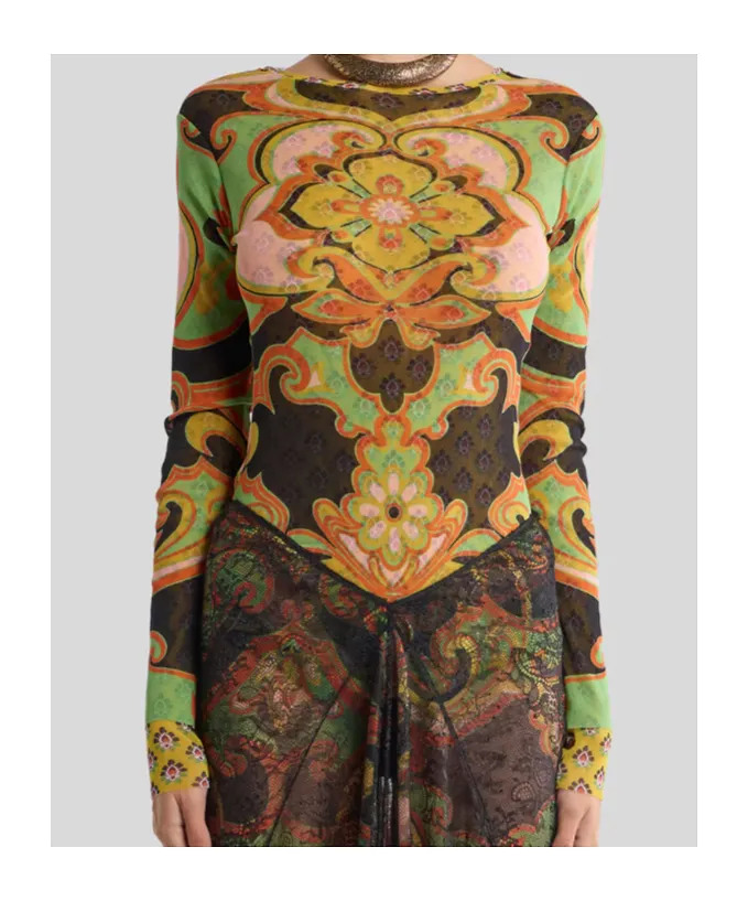 Etro Double Layer Patterned Knitted Top