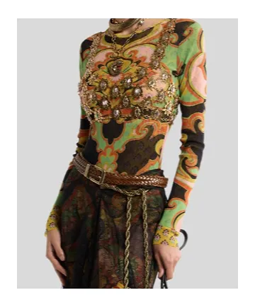 Etro Double Layer Patterned Knitted Top