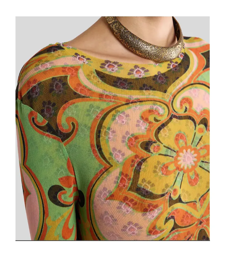 Etro Double Layer Patterned Knitted Top