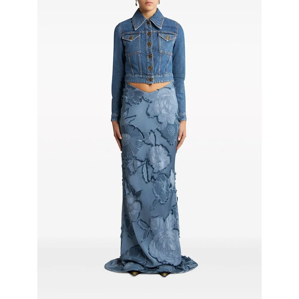 Etro Denim Cropped Jacket