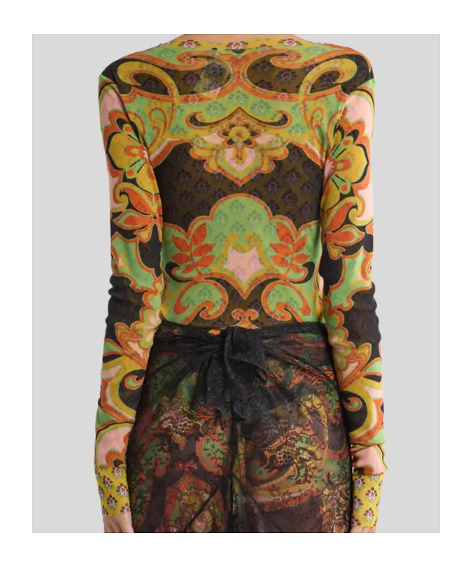 Etro Double Layer Patterned Knitted Top