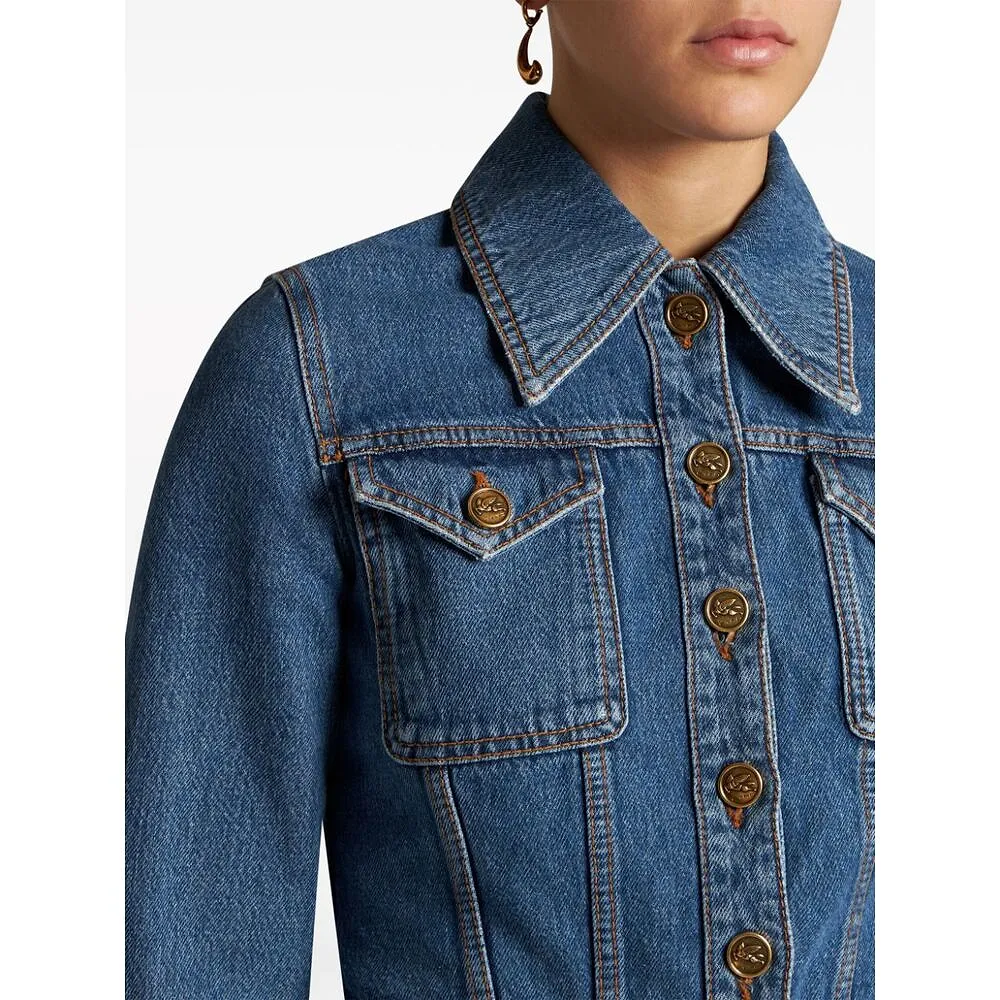 Etro Denim Cropped Jacket