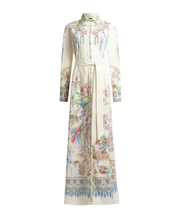 Etro Floral-Printed Shirt Maxi Dress