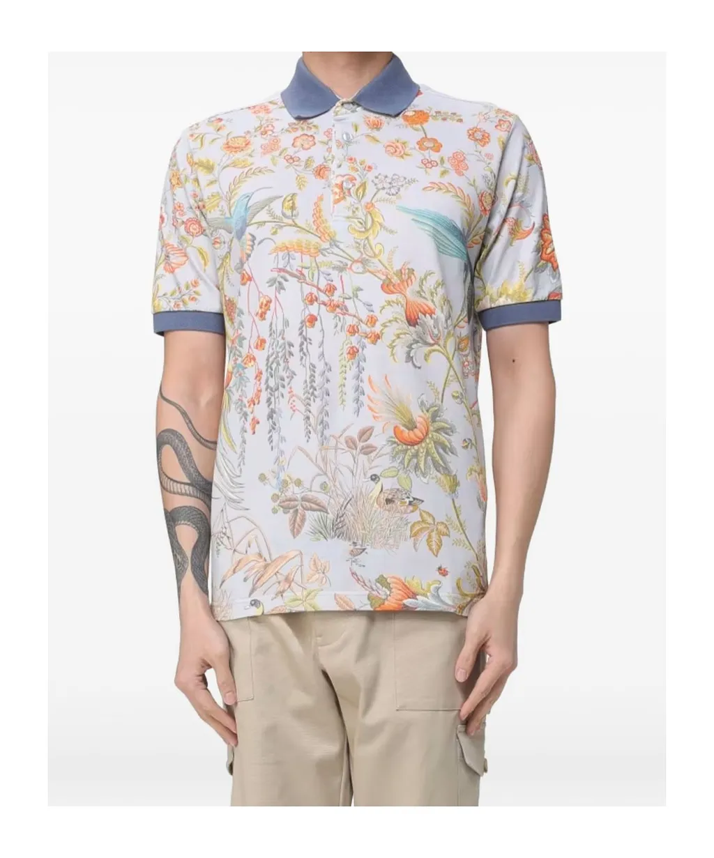 Etro Floral Print Polo Shirt