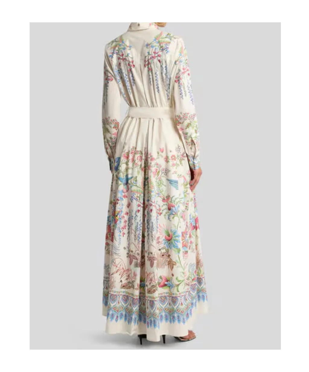 Etro Floral-Printed Shirt Maxi Dress
