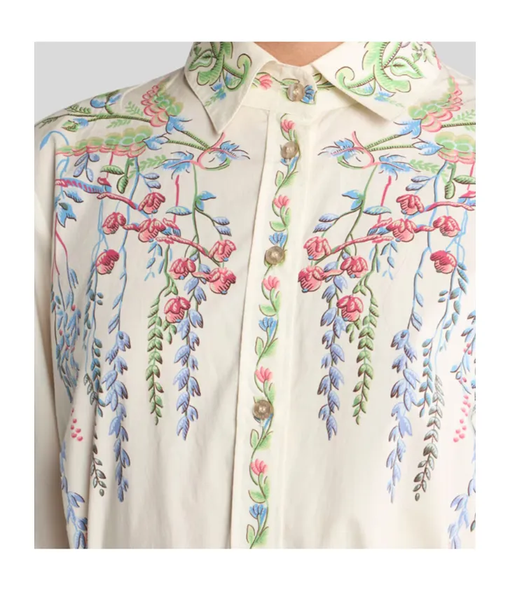 Etro Floral-Printed Shirt Maxi Dress