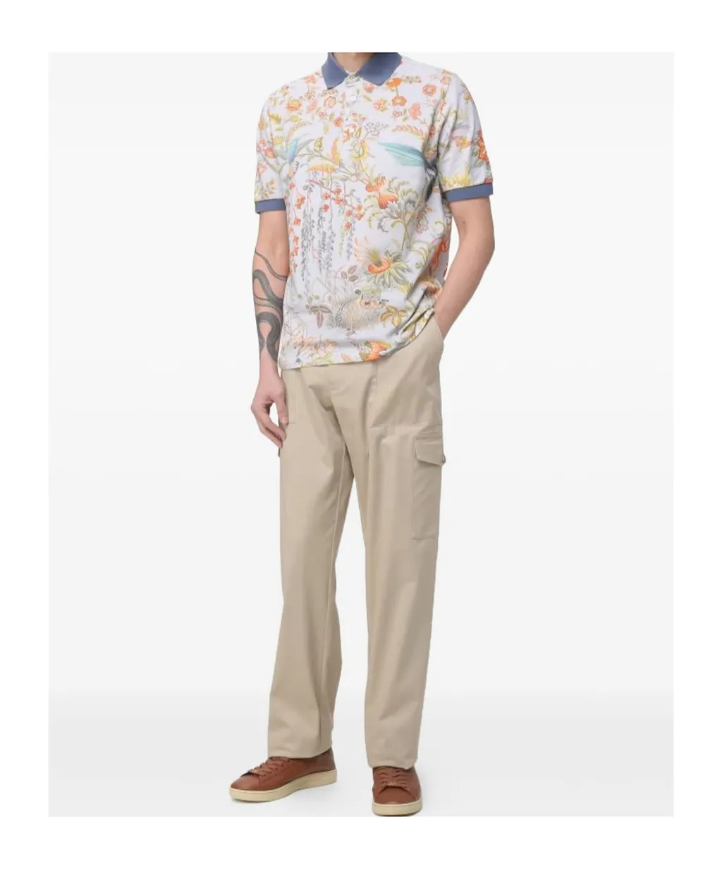 Etro Floral Print Polo Shirt