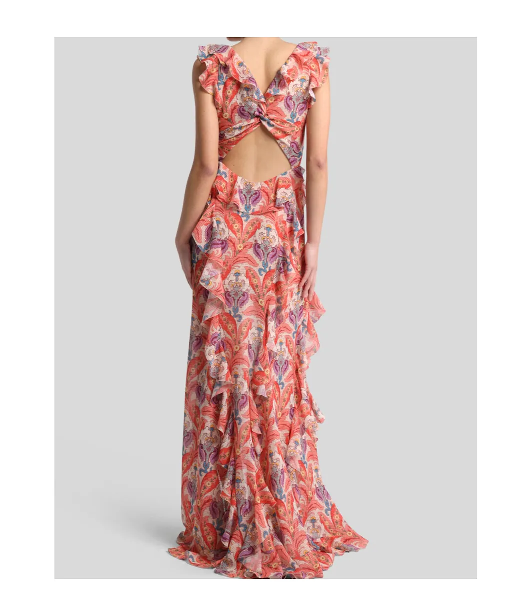 Etro Floral Printed Ruffled Sleeveless Dress
