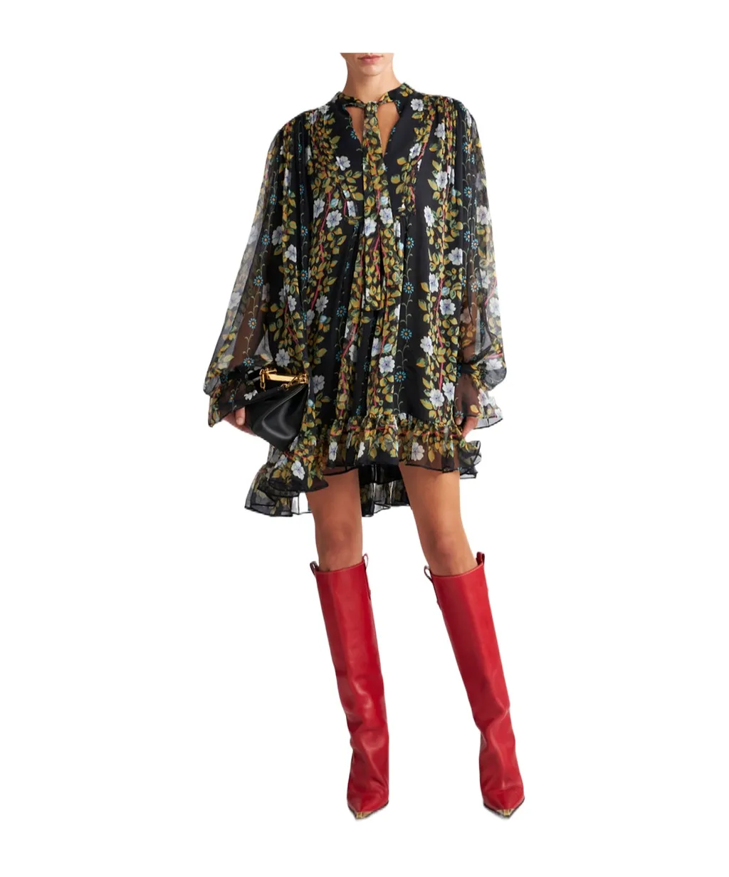 Etro Floral-Printed Pleated Dress