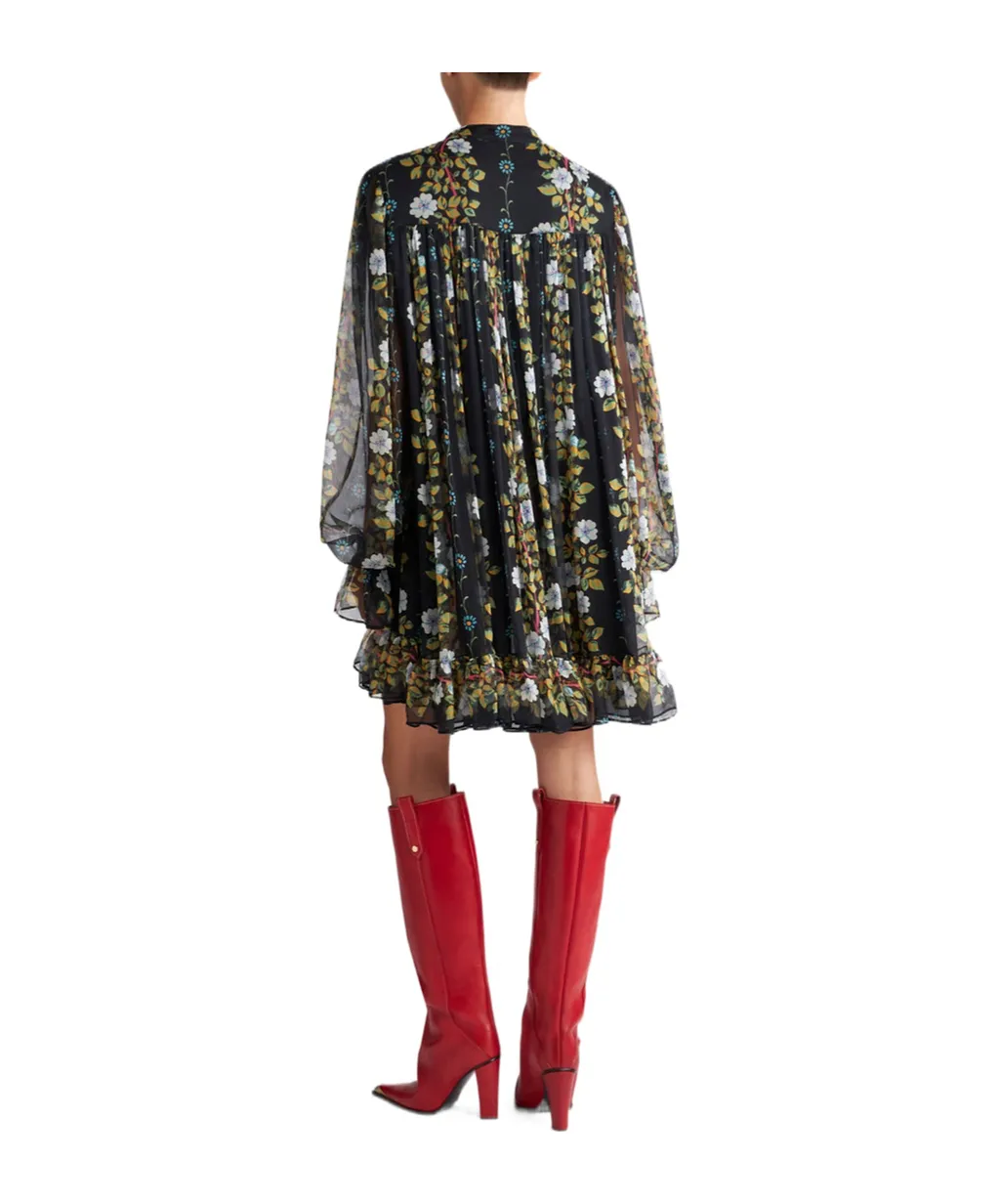 Etro Floral-Printed Pleated Dress