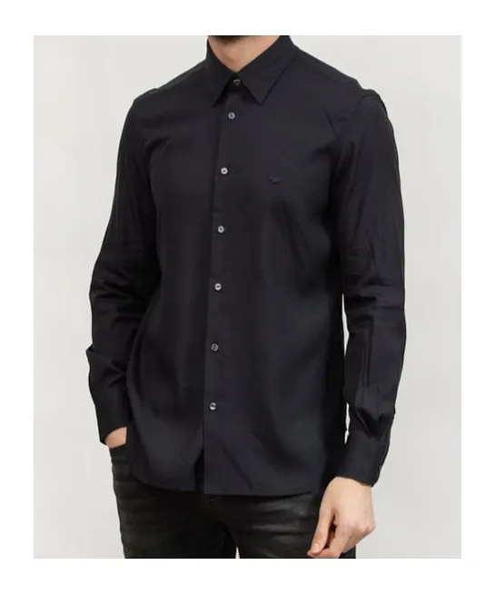 Emporio Armani Logo-Embroidered Buttoned Shirt