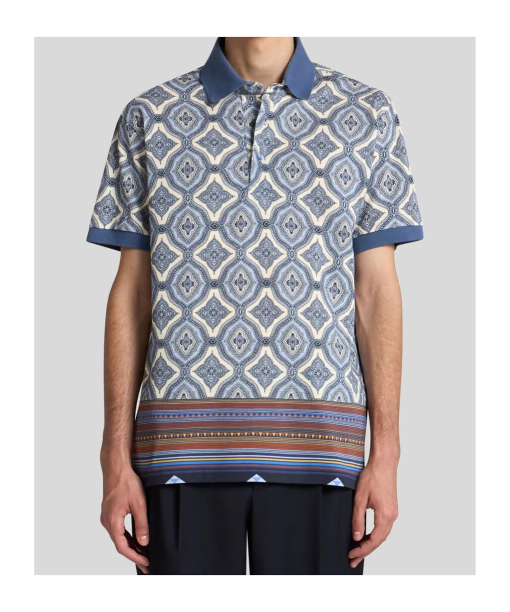 Etro Geometric Patterned Regular Fit Polo Shirt