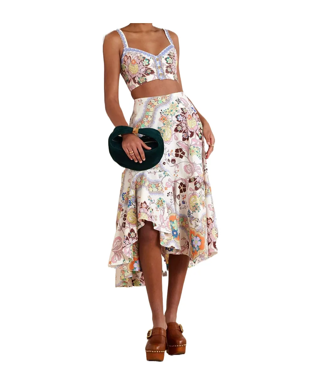 Etro Floral-Printed Sleeveless Cropped Top