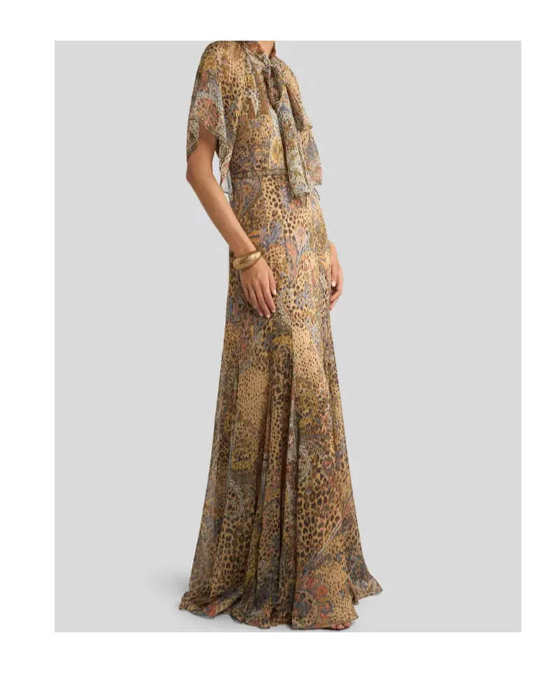 Etro Lavalliere Paisley Maxi Dress