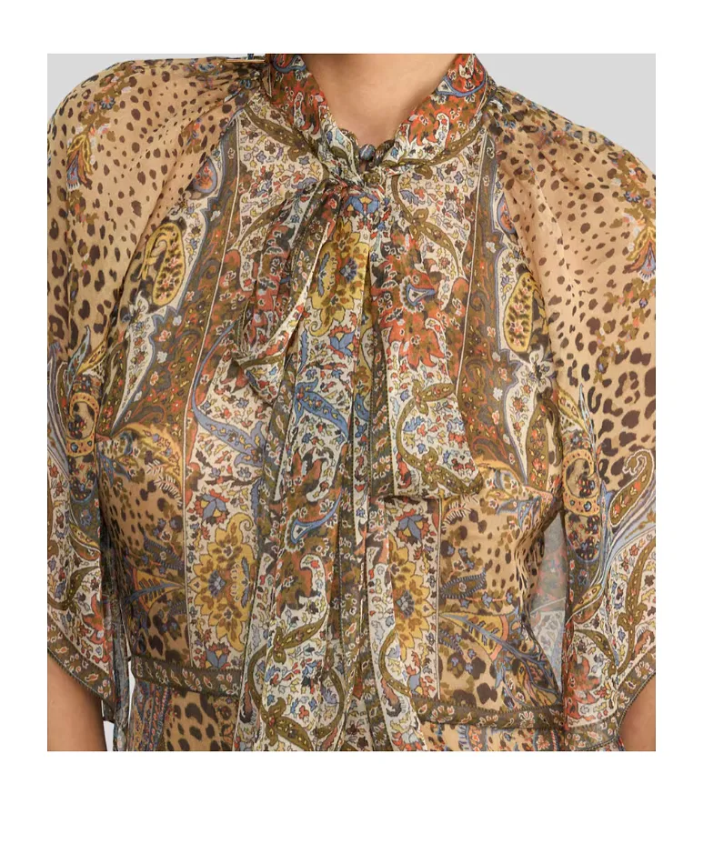 Etro Lavalliere Paisley Maxi Dress