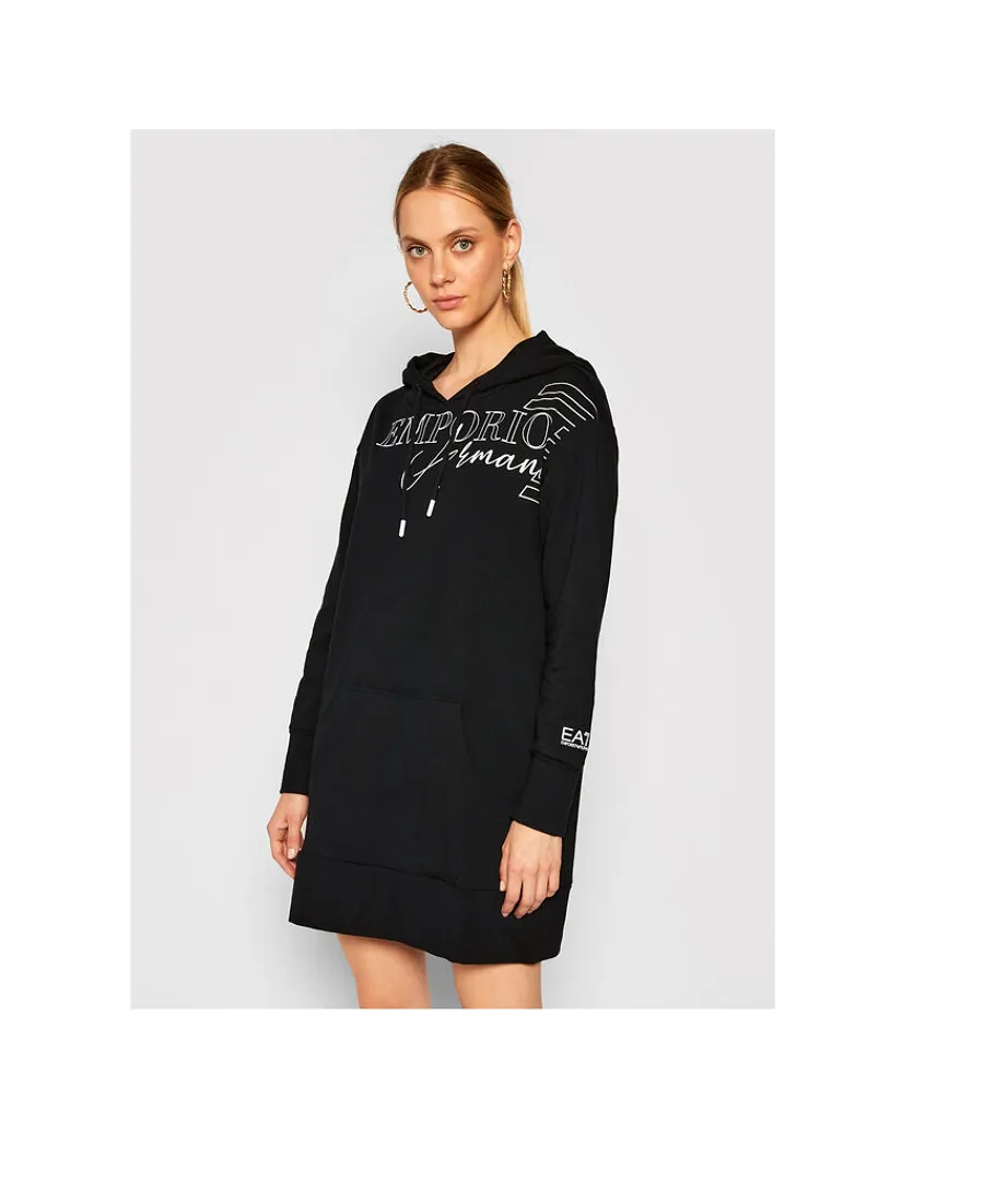 Logo-Print Hooded Longline Sweatshirt