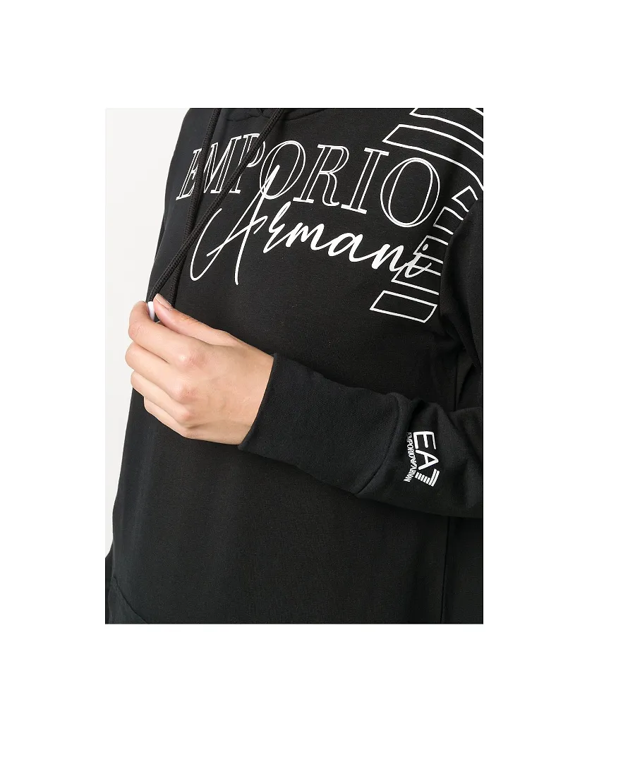 Logo-Print Hooded Longline Sweatshirt