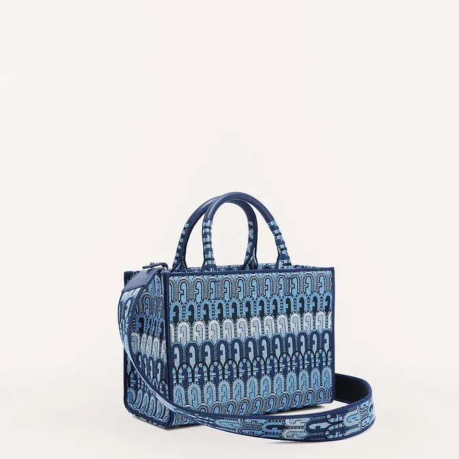 Furla Toni Antracite Jacquard Tote Bag