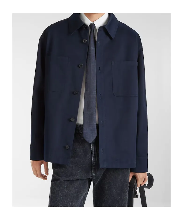 Blue Gabardine Blouson