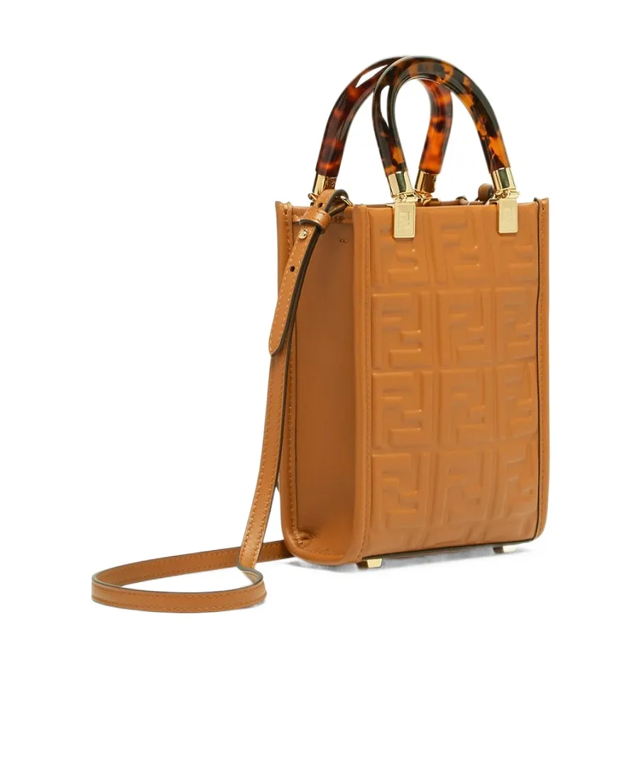 Brown Leather Mini-Bag With Ff Motif