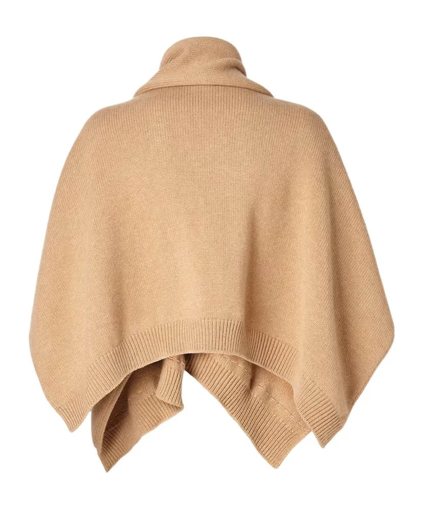 Camel-Color Cashmere Poncho