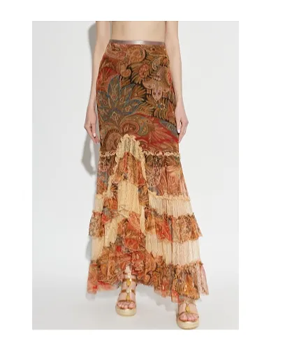 Etro Paisley Ruffled Maxi Skirt