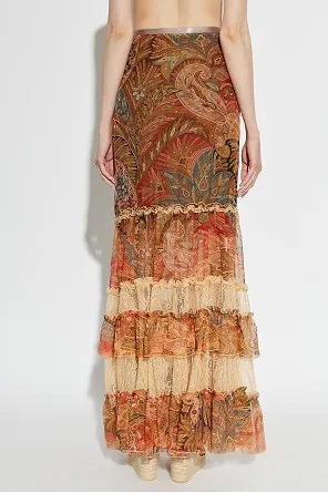 Etro Paisley Ruffled Maxi Skirt