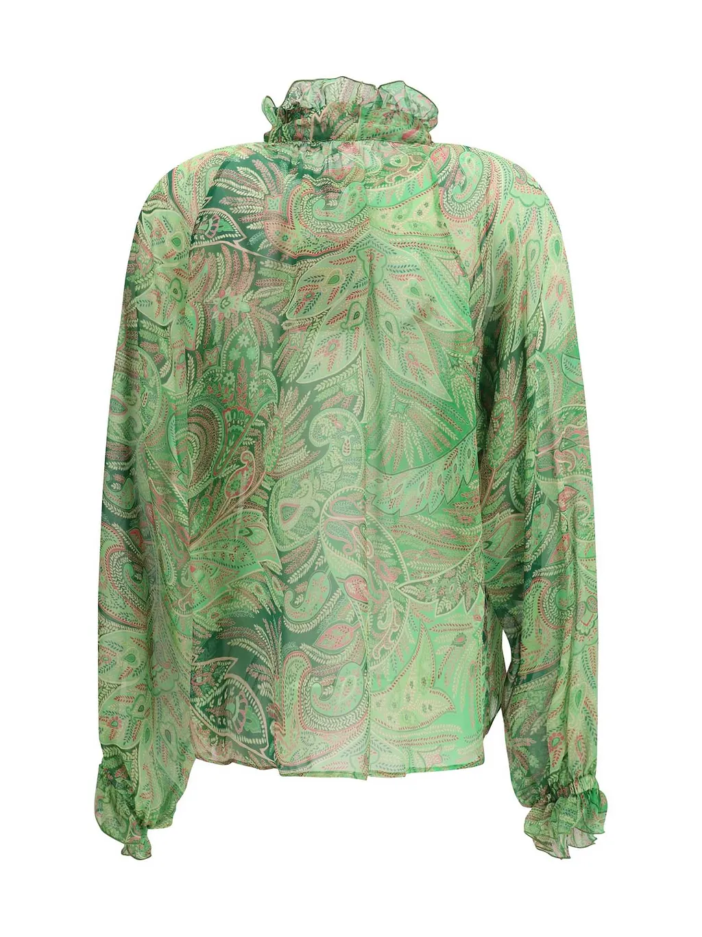 Etro Paisley Ruffled Sheer Top