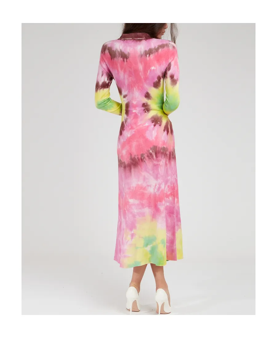 Long-Sleeved Lapel Dress
