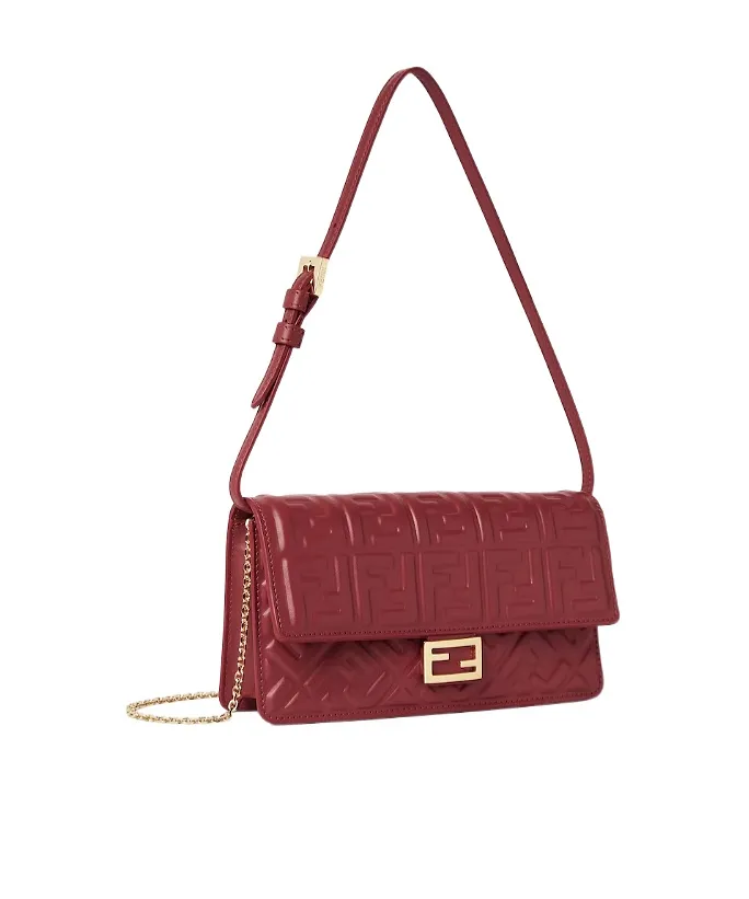 Fendi Baguette Ff Embossed Chained Wallet