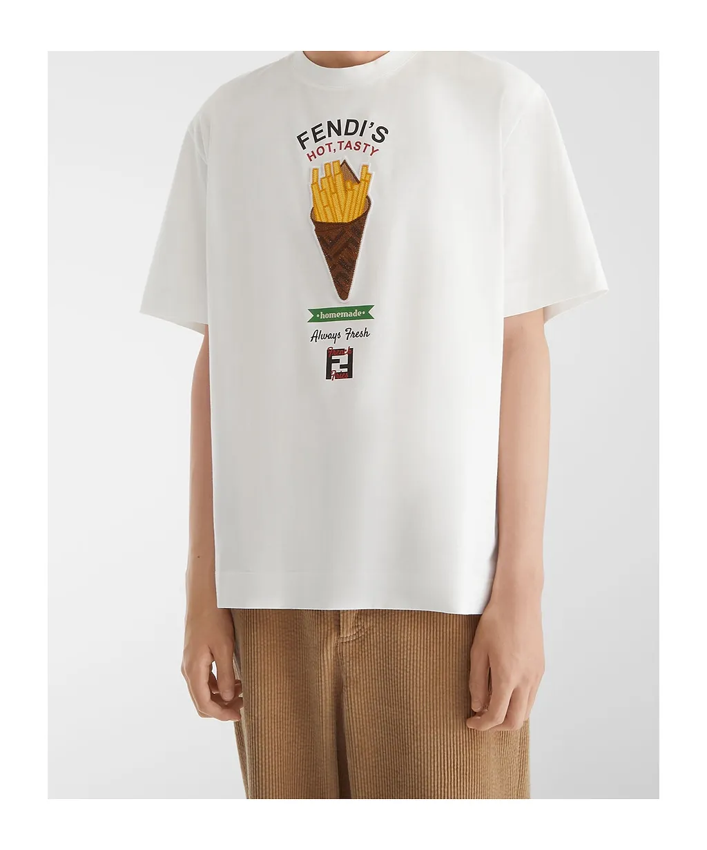 Fendi Fendilicious Motif Printed Crewneck T-Shirt