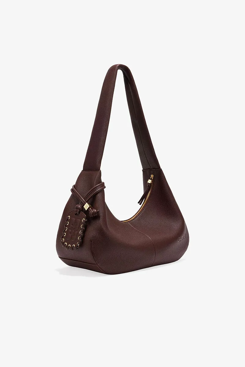Ganni Butterfly Logo Medium Hobo Bag