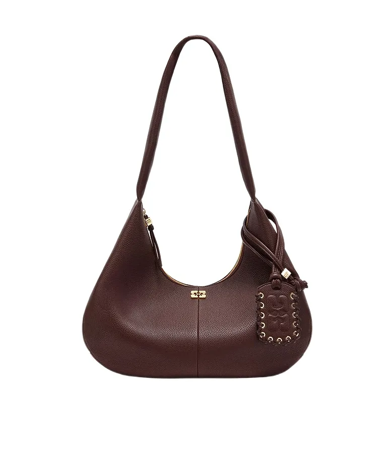 Ganni Butterfly Logo Medium Hobo Bag