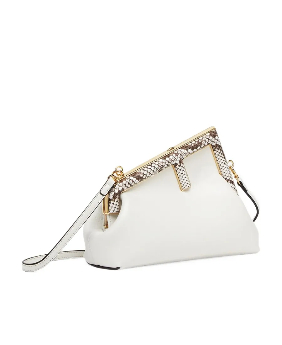 Fendi First Python-Effect Logo-Printed Crossbody Bag