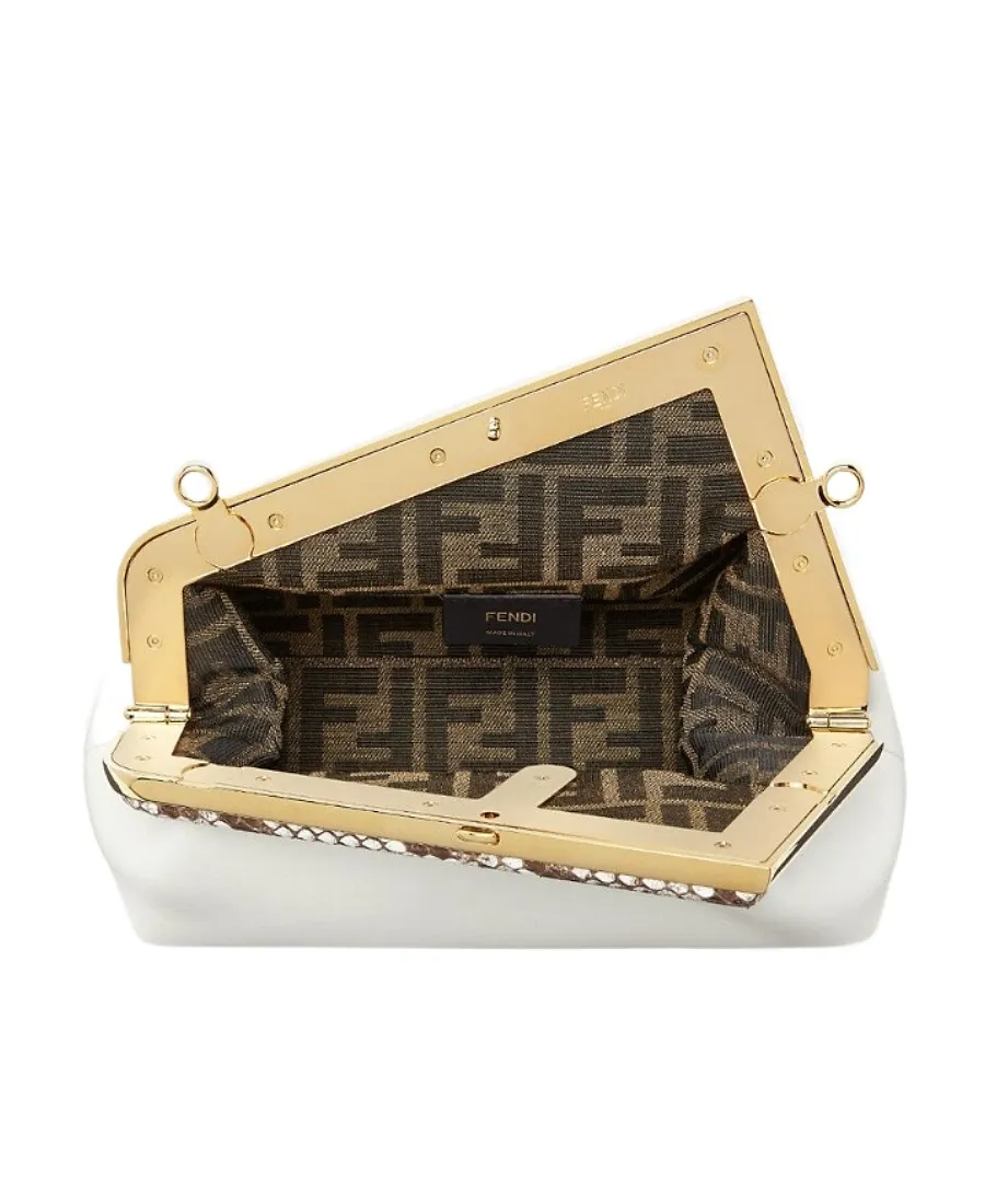 Fendi First Python-Effect Logo-Printed Crossbody Bag