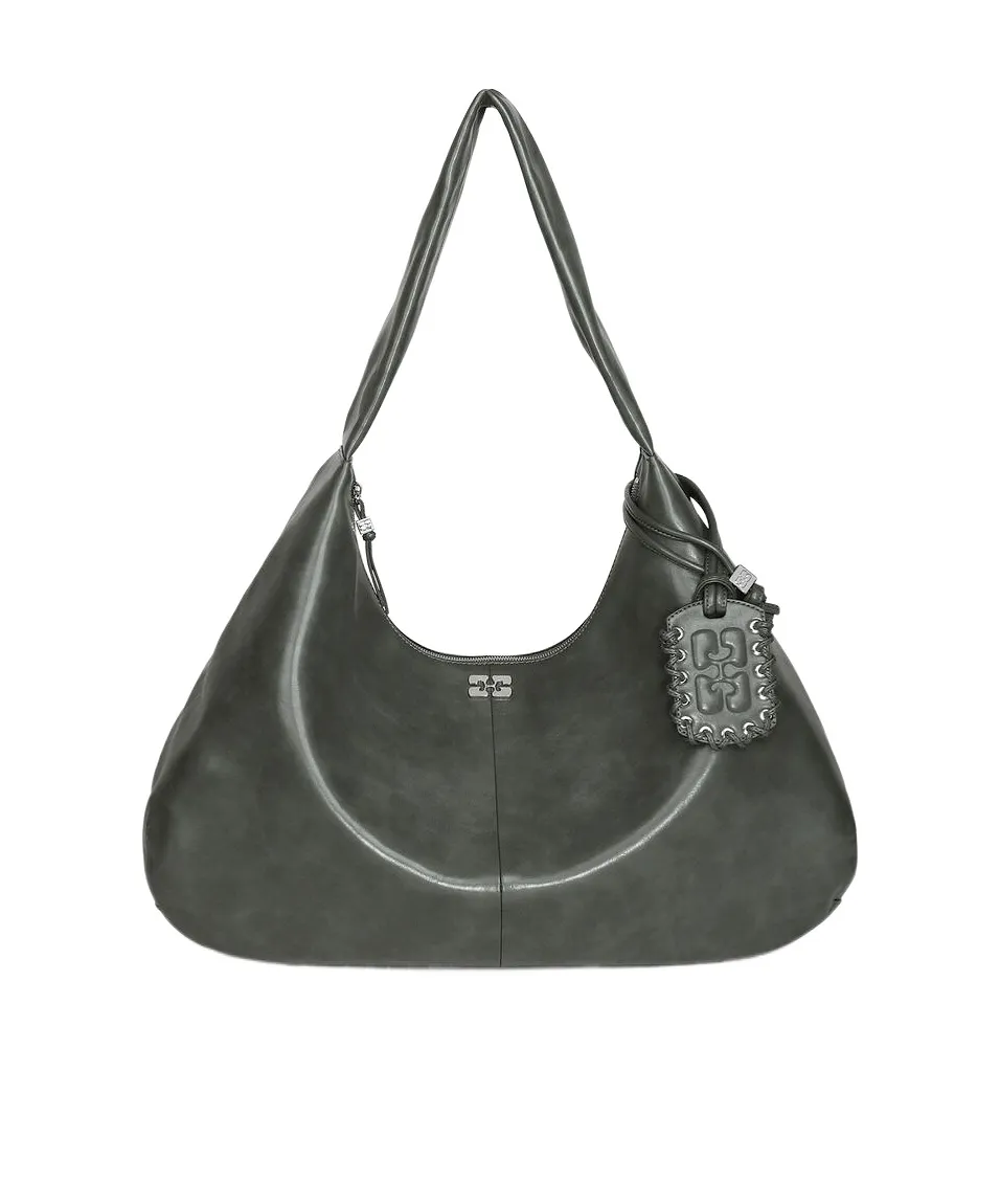 Ganni Butterfly Logo Xxl Hobo Bag