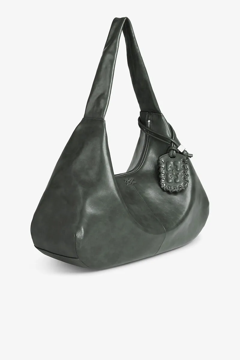Ganni Butterfly Logo Xxl Hobo Bag