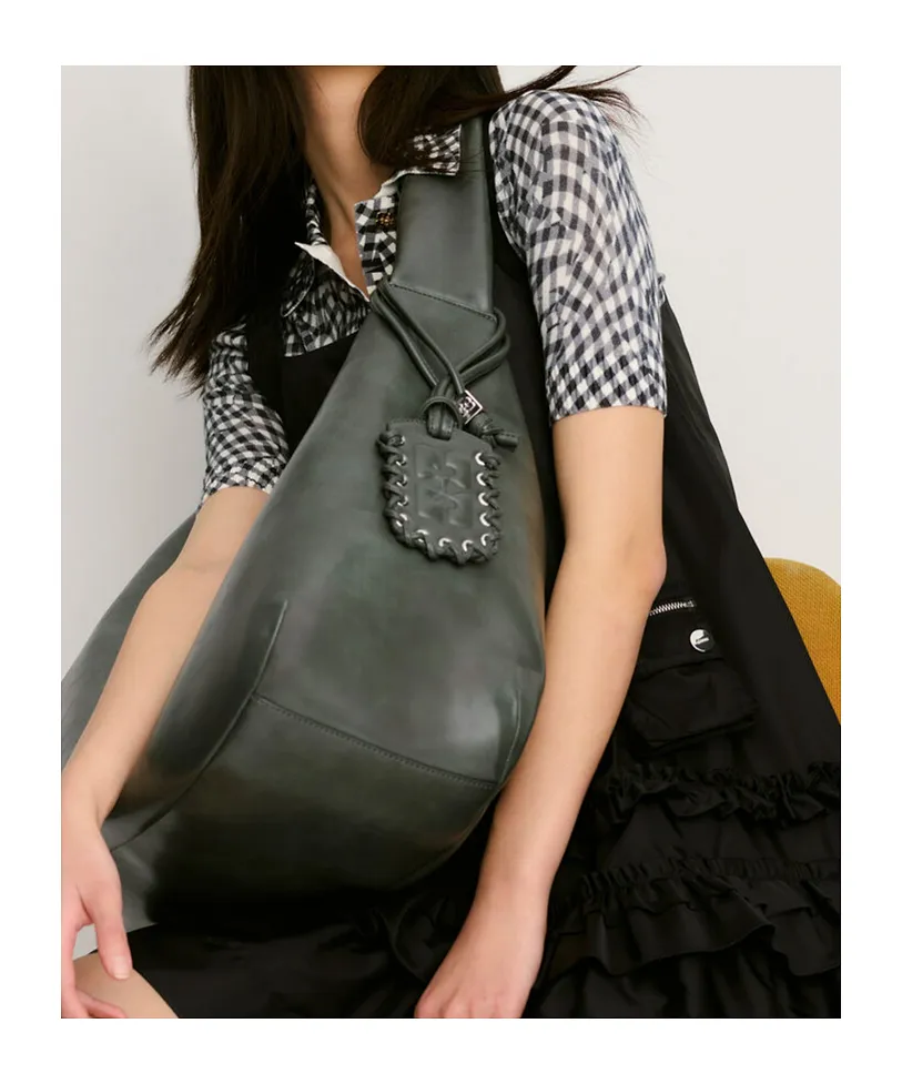 Ganni Butterfly Logo Xxl Hobo Bag