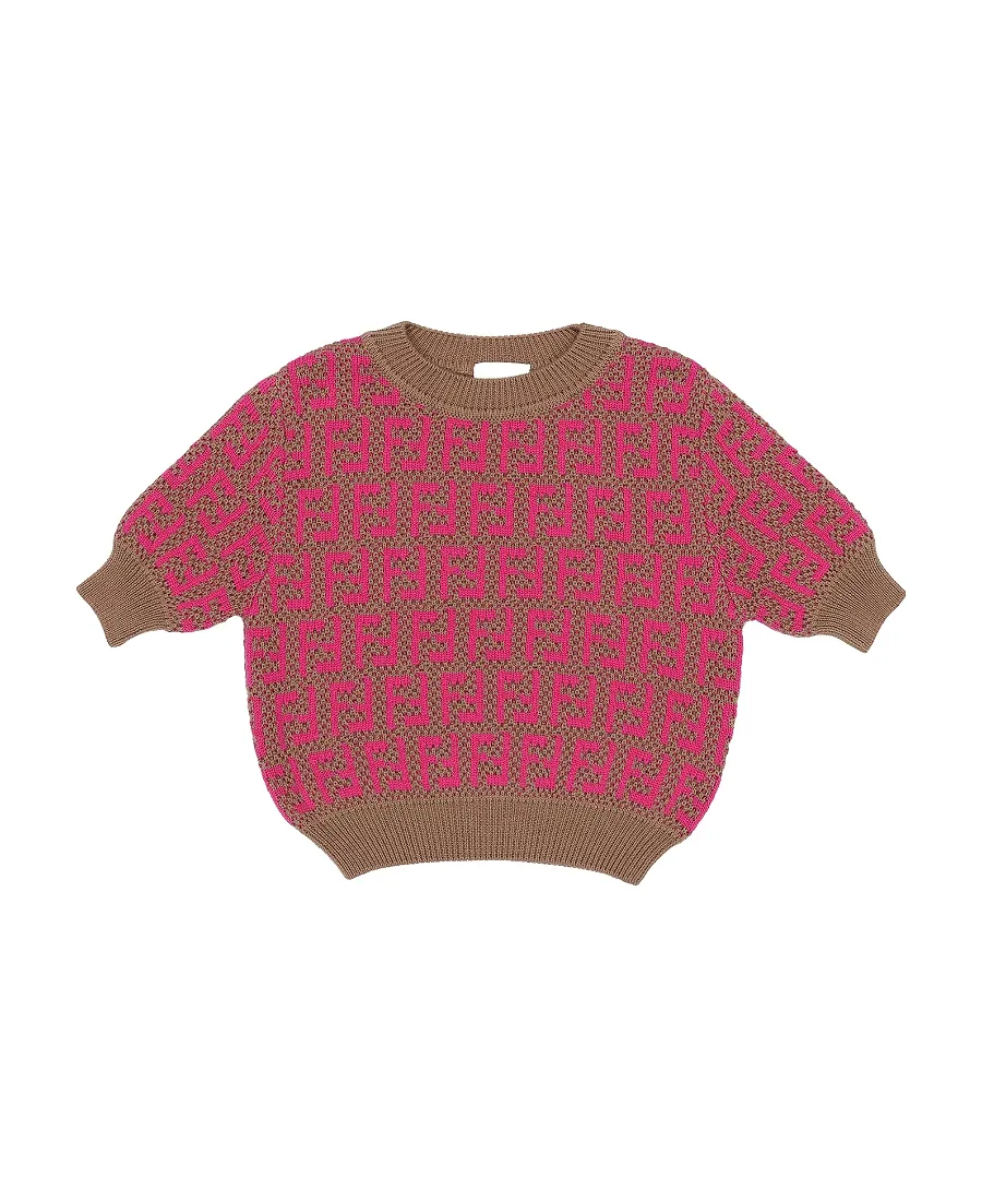 Fendi Kids All-Over Patterned Crewneck Jumper