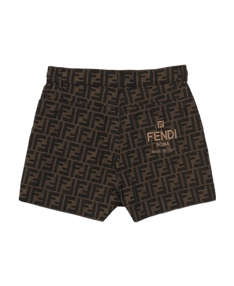 Fendi Kids Allover Ff Jacquard Shorts