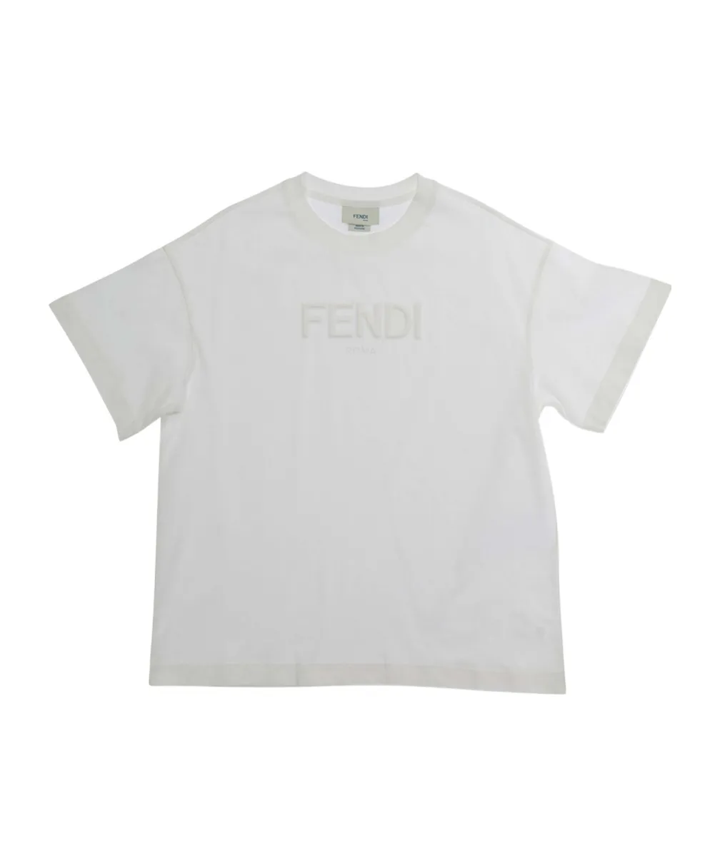 Fendi Kids Logo-Embossed Crewneck T-Shirt