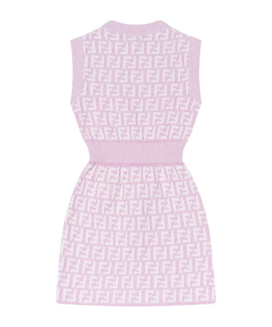 Fendi Kids Logo Jacquard Sleeveless Dress