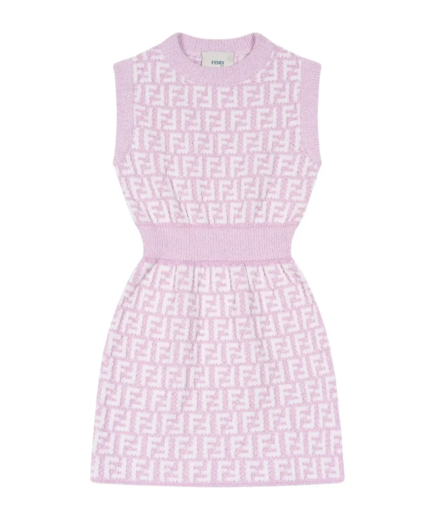 Fendi Kids Logo Jacquard Sleeveless Dress