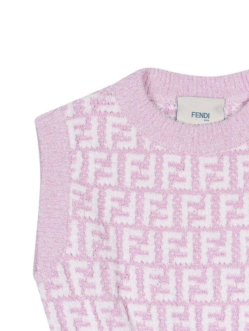 Fendi Kids Logo Jacquard Sleeveless Dress
