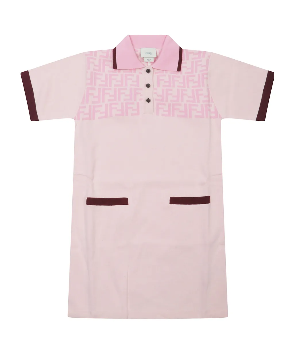 Fendi Kids Logo-Print Polo Collar Dress