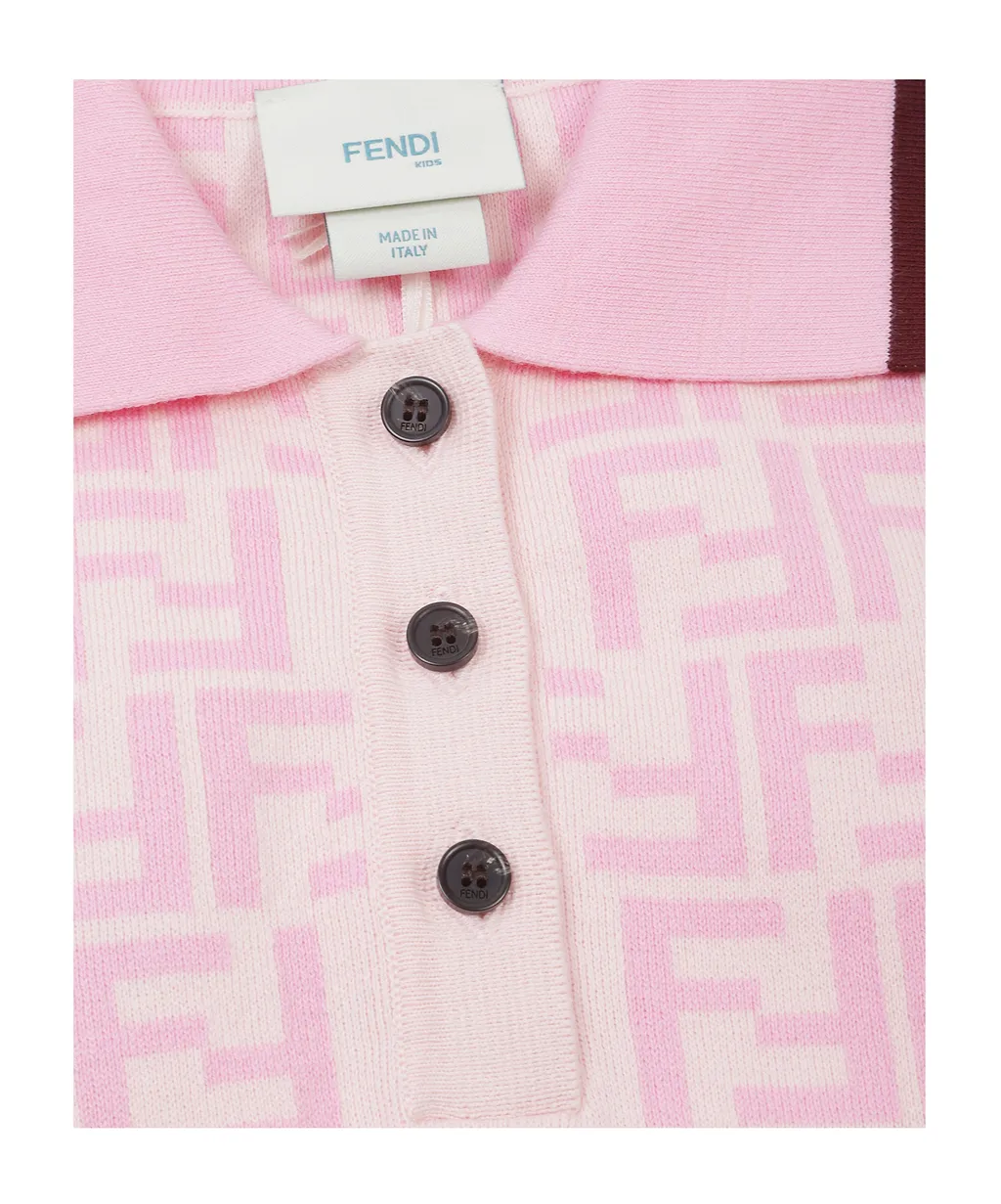 Fendi Kids Logo-Print Polo Collar Dress