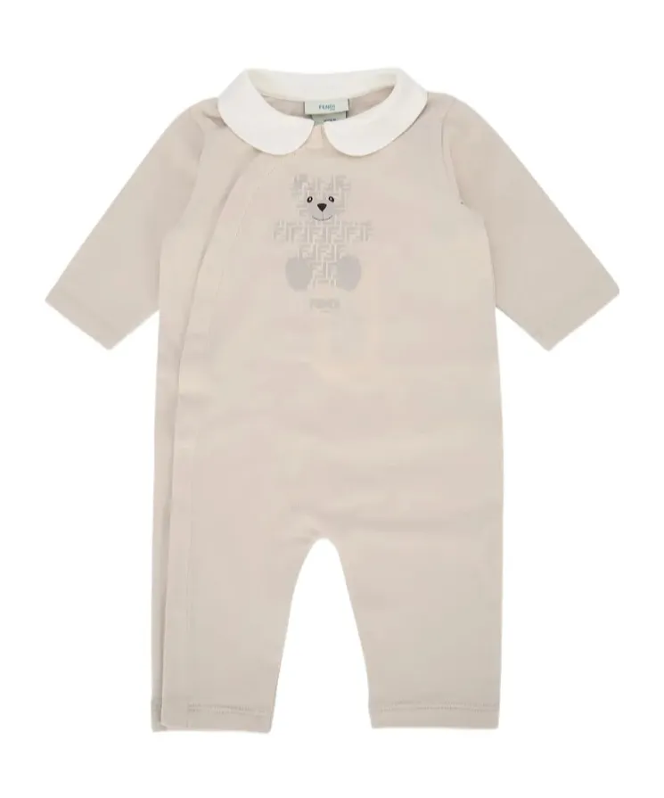 Fendi Kids Logo Printed Jersey Stretched Tracksuit
