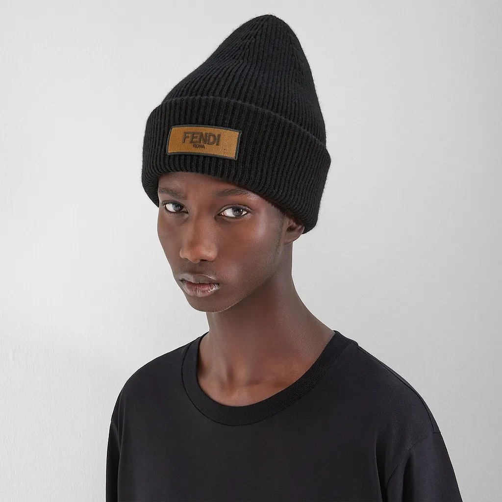 Fendi Logo Patch Beanie