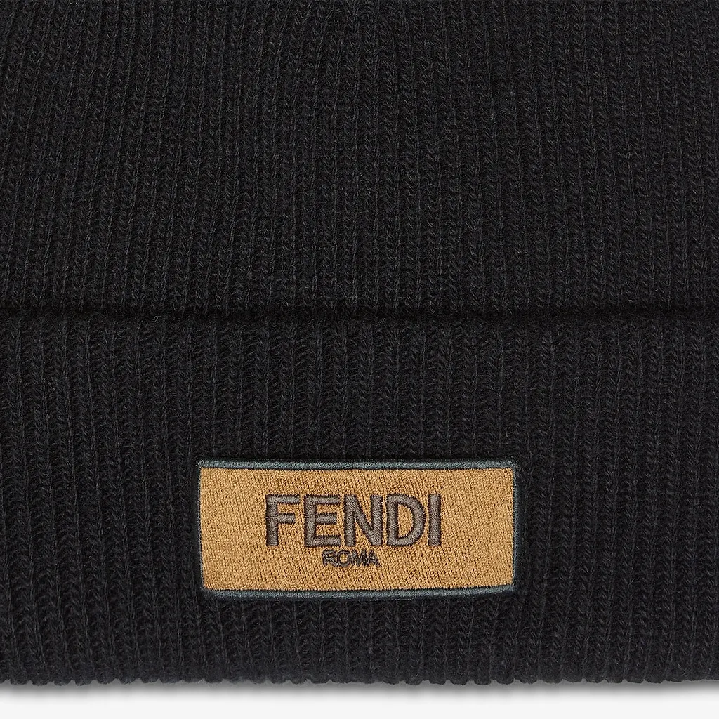 Fendi Logo Patch Beanie